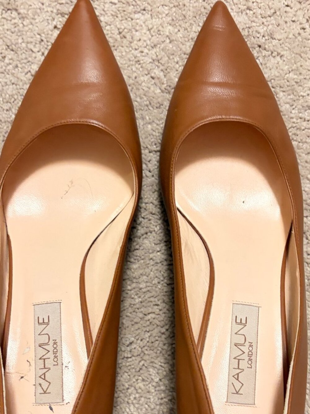 Kahmune London Gaborone Leather Pointed Toe Pumps Heels Size 10